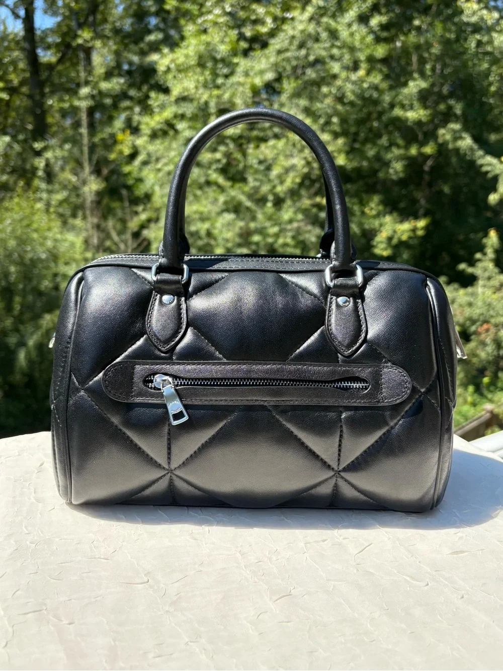 COACH Rowan Satchel Bag With Puffy Diamond Quilting CJ610